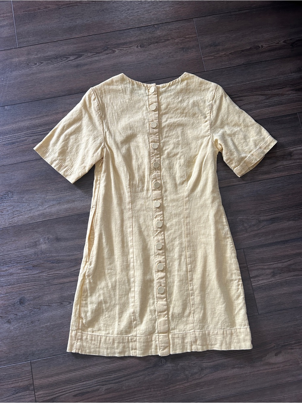 Abercrombie Short-Sleeve Button-Front Shift Dress Linen